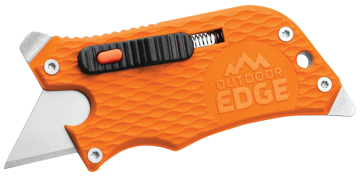 Outdoor Edge SlideWinder SWB10C 3.50" Utility Multi-Tool with Screwdriver & Bottle Opener, Orange GNR/SS Handle