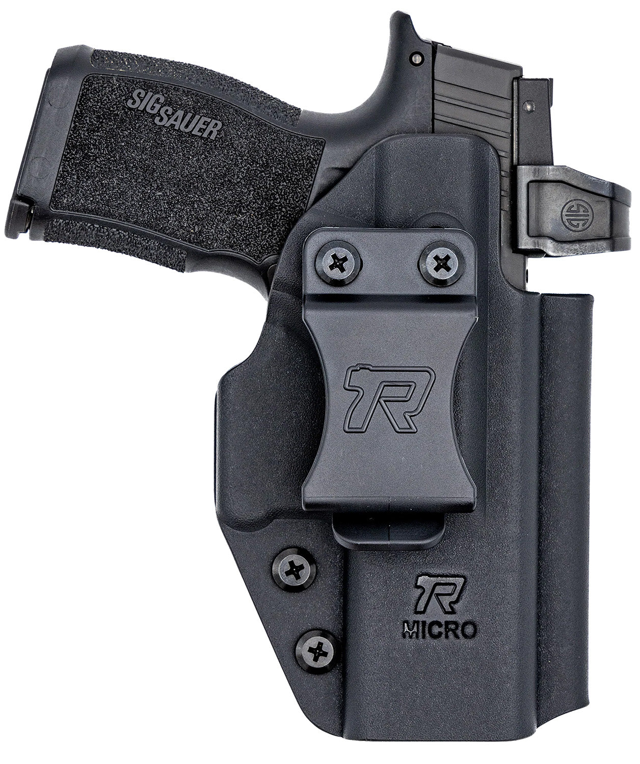 Rounded Gear Universal Kydex IWB Holster for Compact Sized Handguns Black Right Hand