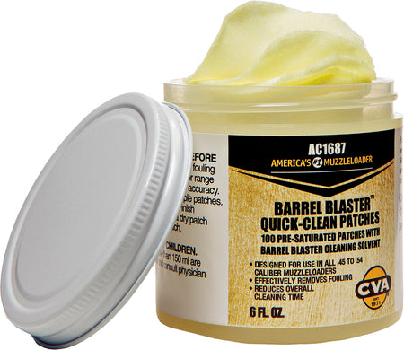 CVA AC1687 Barrel Blaster Quick Clean Pre-Saturated Cotton Patches 6 oz