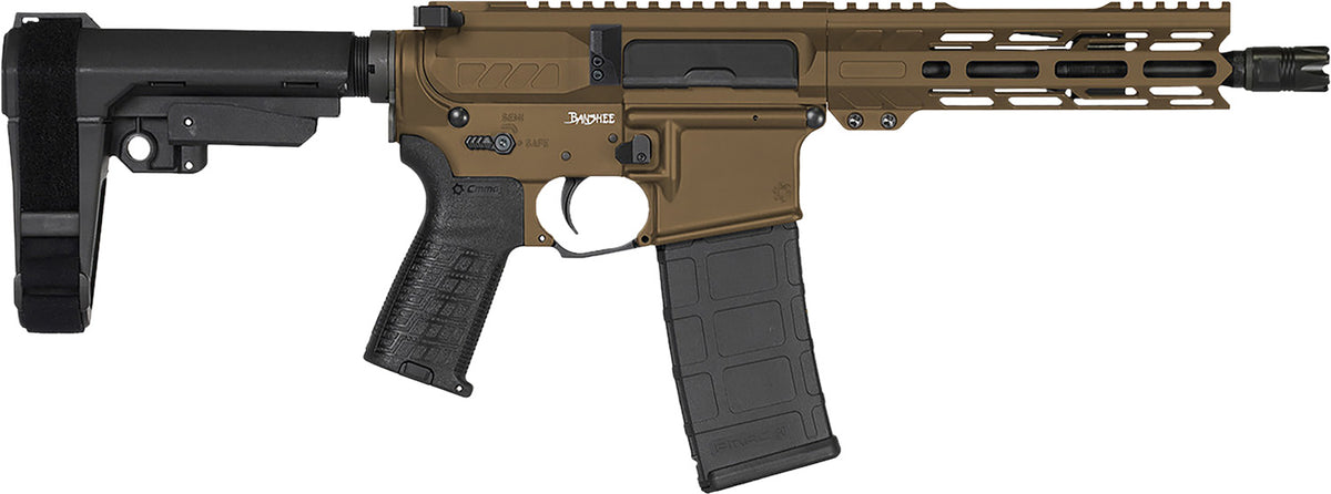 CMMG 30AF20AMB Banshee MK4 300 Blackout 30+1 8" Black Nitride Medium Taper Threaded Barrel, EML 7" M-LOK Handguards, Midnight Bronze Cerakote Aluminum Picatinny Rail Receiver, CMMG Zeroed Grips