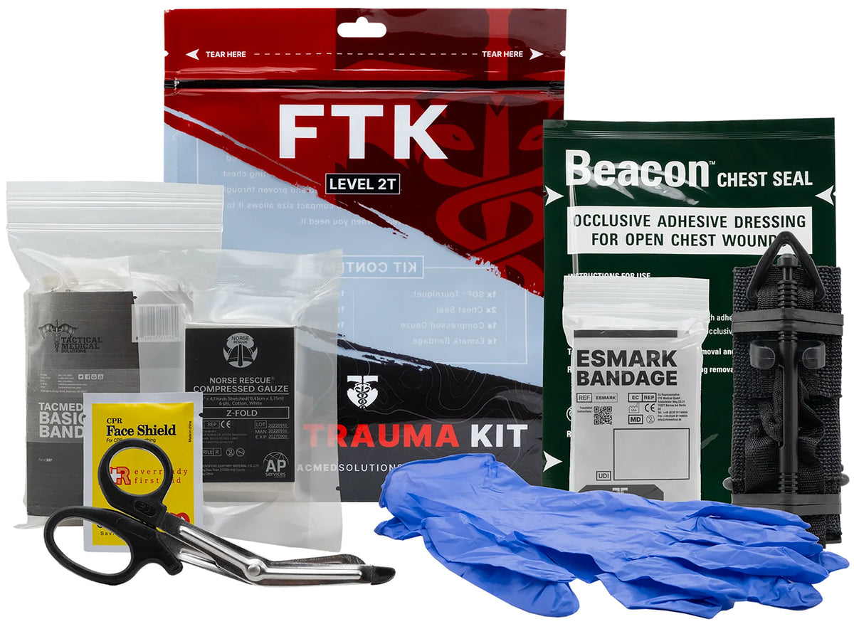 Tacmed Solutions Level 2T Field Trauma Kit with SOF Tourniquet Chest Seal and Compressed Gauze