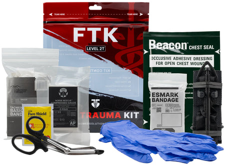 Tacmed Solutions Level 2T Field Trauma Kit with SOF Tourniquet Chest Seal and Compressed Gauze