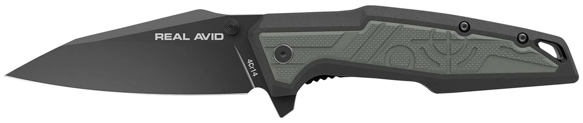 Real Avid AVRAV1 RAV-1 3.25" Folding Modified Clip Point Black Oxide 4Cr14 Blade GFN Handle