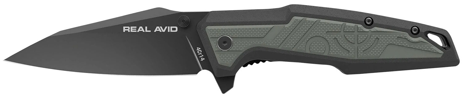Real Avid AVRAV1 RAV-1 3.25" Folding Modified Clip Point Black Oxide 4Cr14 Blade GFN Handle