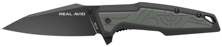 Real Avid AVRAV1 RAV-1 3.25" Folding Modified Clip Point Black Oxide 4Cr14 Blade GFN Handle