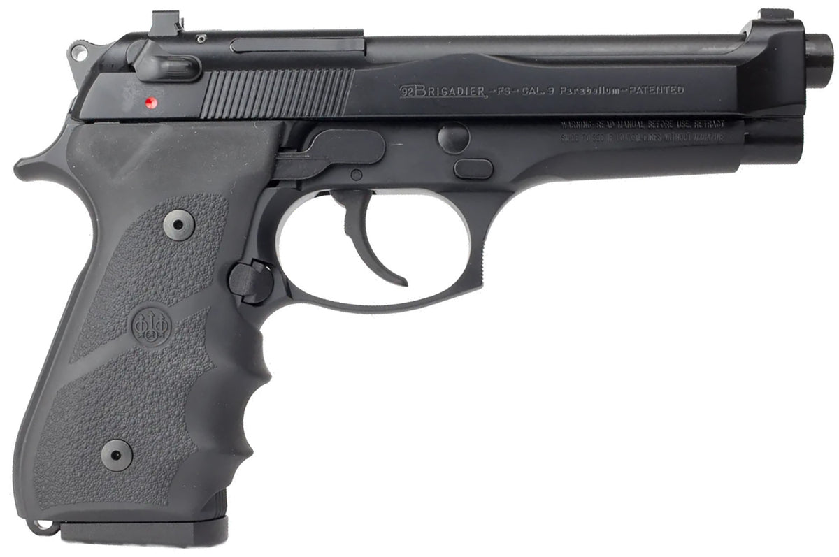 Beretta USA J92F700M 92FS Brigadier Full Size Frame 9mm Luger 15+1 4.70" Black Inox Steel Barrel, Black Bruniton Serrated Steel Slide, Black Aluminum Frame w/Beavertail, DA/SA, Ambidextrous