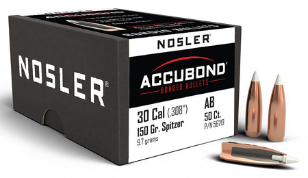 Nosler 56719 30Cal 150 Grain AccuBond Spitzer Point Boat Tail 50/Box