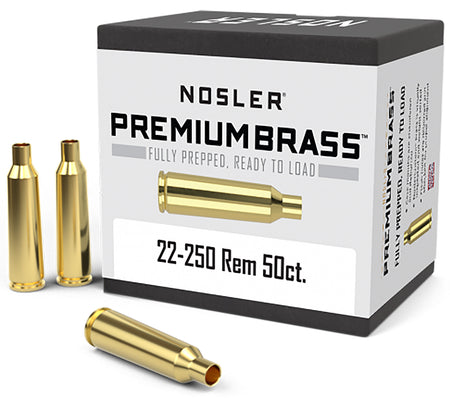 Nosler 10065 Reloading Brass 22-250 Rem Unprimed Rifle Cases 50ct