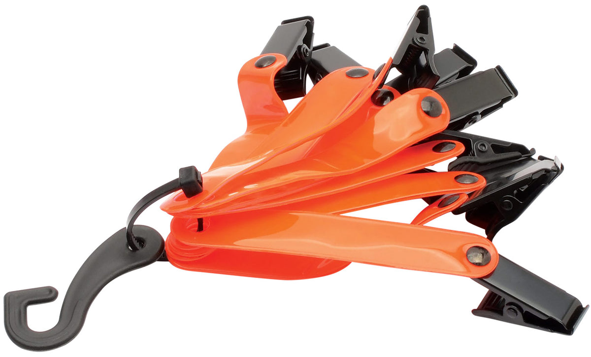 HME Trail Marking Tabs Orange Vinyl 3 Inch with Metal Clip 10 Pack