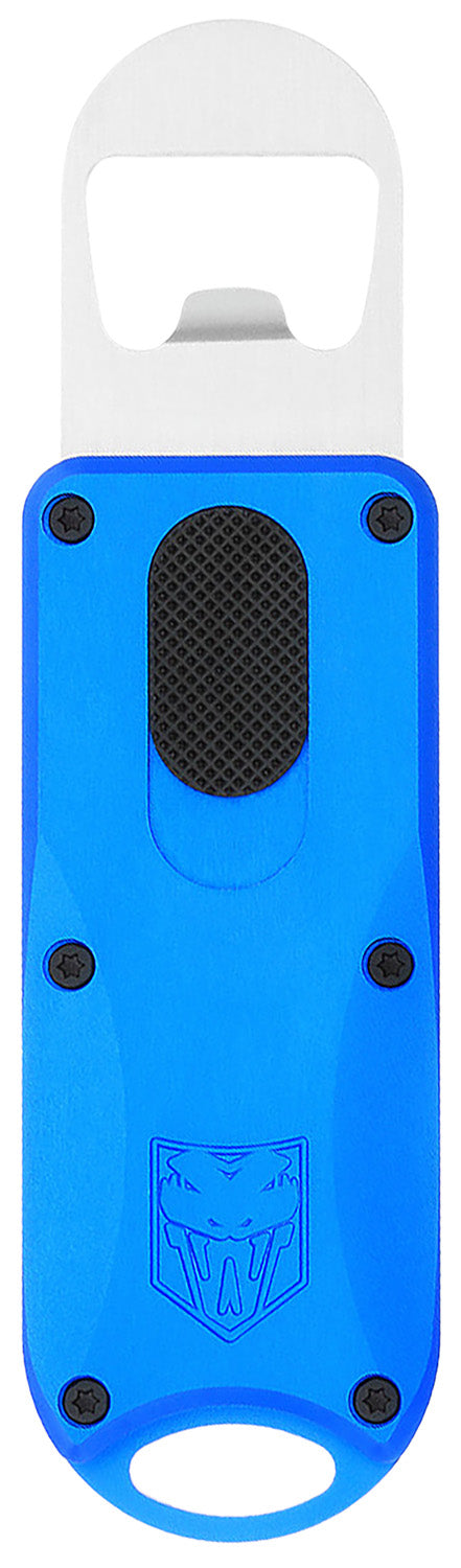 CobraTec CTOTFBOBLU OTF-Style Bottle Opener Blue Anodized Aluminum with Pocket Clip