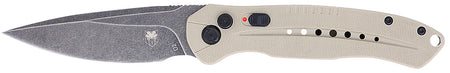 CobraTec Diablo 3.50" Folding Automatic Black Stonewashed D2 Steel Blade Tan Textured G10 Handle