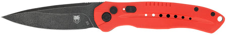 CobraTec Diablo 3.50" Folding Automatic Black Stonewashed D2 Steel Blade Red Textured G10 Handle