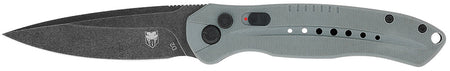 CobraTec Diablo 3.50" Folding Automatic Black Stonewashed D2 Steel Blade Gray Textured G10 Handle