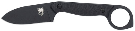 CobraTec Wolfteeth EDC 2.75" Folding Drop Point 14C28N Steel Blade Black G10 Scales Ring Handle