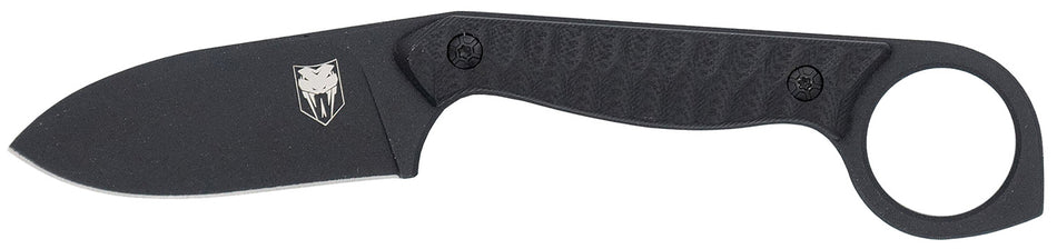 CobraTec Wolfteeth EDC 2.75" Folding Drop Point 14C28N Steel Blade Black G10 Scales Ring Handle