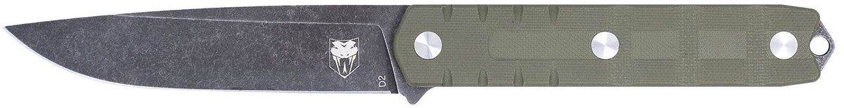 CobraTec Outdoor Warrior 4.50" Fixed Blade Drop Point Stonewashed D2 Steel Blade OD Green G10 Scales w/ Kydex Holster