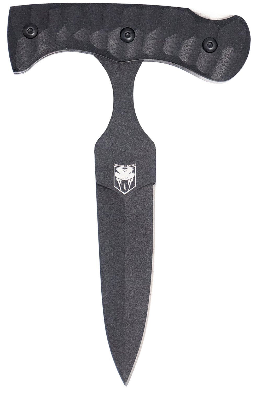 CobraTec Folding Push Dagger 2.88" Plain Black D2 Steel Blade with Black Textured G10 Scales Handle