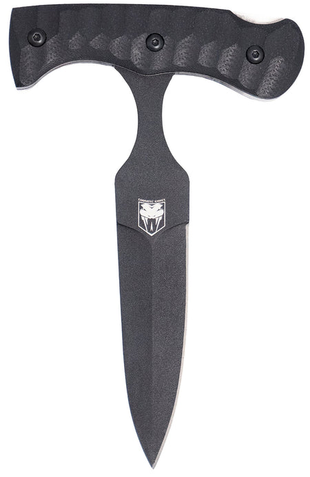 CobraTec Folding Push Dagger 2.88" Plain Black D2 Steel Blade with Black Textured G10 Scales Handle