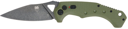 CobraTec Ryker 3.75" Folding Automatic Black Stonewashed D2 Steel Blade with OD Green G10 Handle