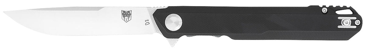 CobraTec Monarch 3.50" Folding Drop Point Satin D2 Steel Blade with Black G10 Handle