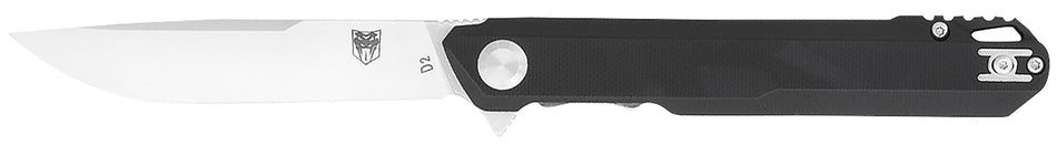 CobraTec Monarch 3.50" Folding Drop Point Satin D2 Steel Blade with Black G10 Handle