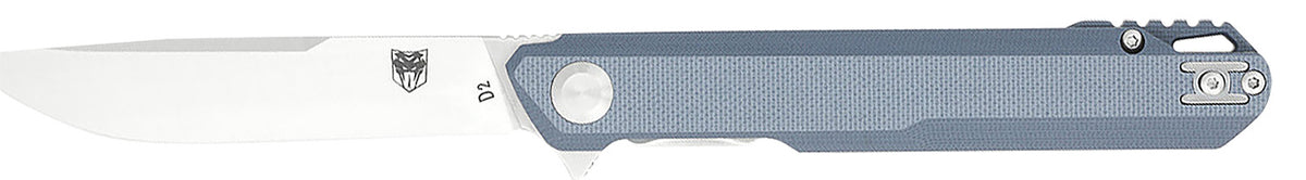 CobraTec Monarch 3.50" Folding Drop Point Satin D2 Steel Blade with Gray G10 Handle