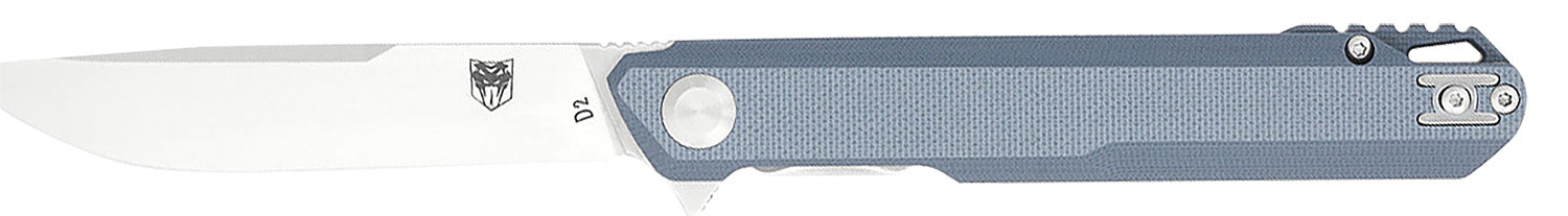 CobraTec Monarch 3.50" Folding Drop Point Satin D2 Steel Blade with Gray G10 Handle
