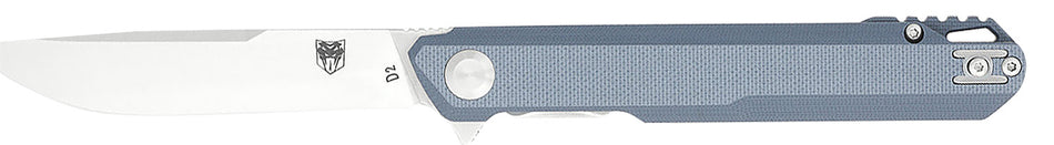 CobraTec Monarch 3.50" Folding Drop Point Satin D2 Steel Blade with Gray G10 Handle