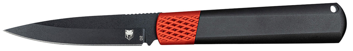 CobraTec Gideon Hidden Release 3" OTF Plain Black D2 Steel Blade with Black/Red Aluminum Handle