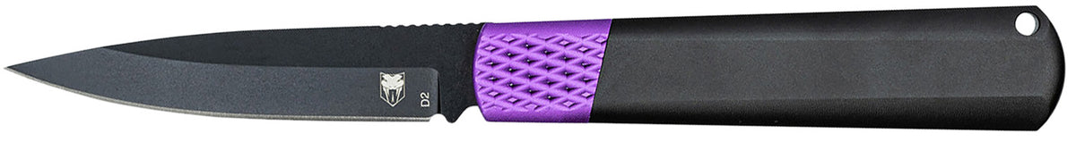 CobraTec Gideon Hidden Release 3" Folding Plain Black Stonewashed D2 Steel Blade, Black/Purple Aluminum Handle