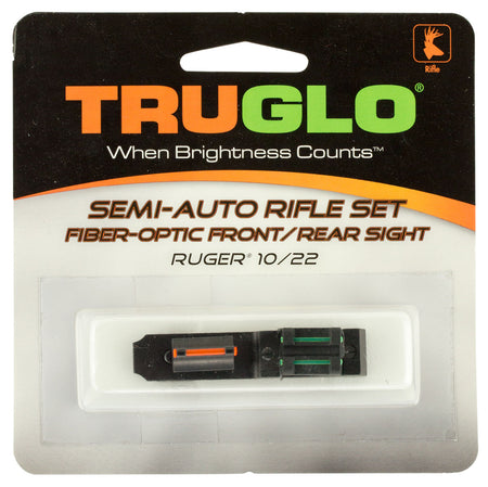 TruGlo TG111W Rimfire Fiber Optic Sight Set Red Front & Green Rear for Ruger 10/22 (Except Takedown)