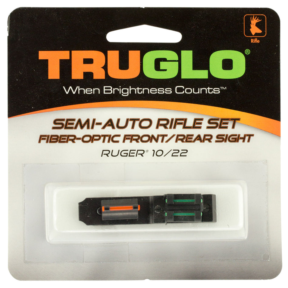 TruGlo TG111W Rimfire Fiber Optic Sight Set Red Front & Green Rear for Ruger 10/22 (Except Takedown)