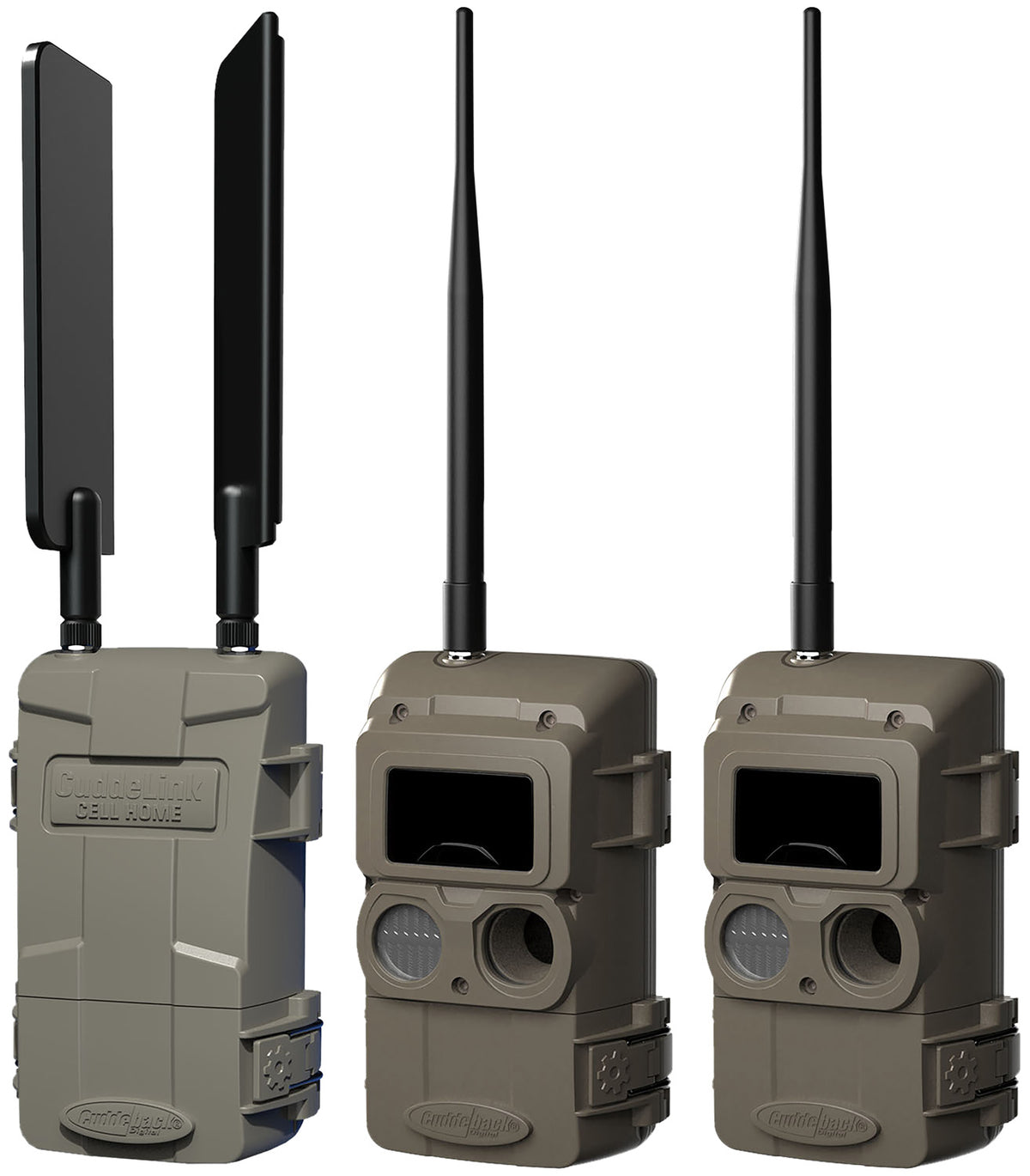 Cuddeback KT002 CuddeLink Black Flash Trail Camera Starter Kit Brown 3 Pack