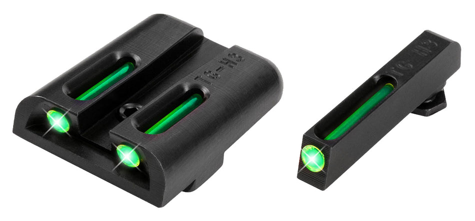 TruGlo TG131XT TFO Tritium Fiber Optic Front and Rear Sight Set for Springfield Armory XD - Green