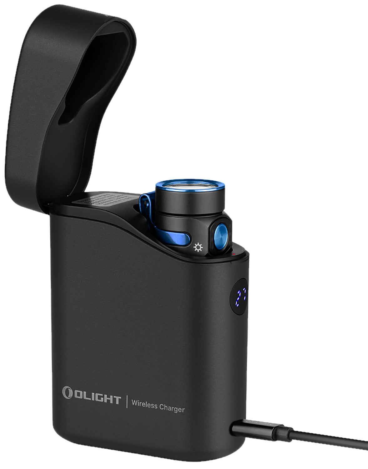 Olight Baton 4 Premium Edition Black Anodized EDC Flashlight 1300 Lumens with Charging Case