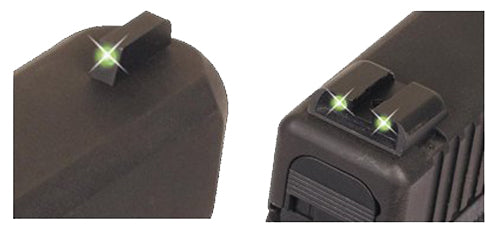 TruGlo TG231S1 Tritium Night Sight Set Green Front and Rear Black Frame