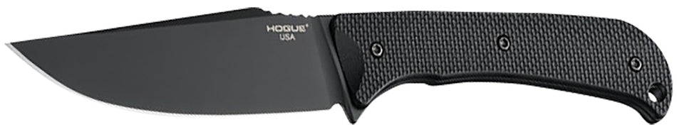 Hogue Extrak XL 3.90" Fixed Clip Point Knife, Black Cerakote CPM M4 Tool Steel Blade, Black G10 Handle with Kydex Sheath