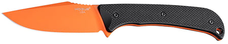 Hogue Extrak 3.30" Fixed Clip Point Knife, Blaze Orange Cerakote CPM M4 Tool Steel Blade, Black G10 Handle with Kydex Sheath