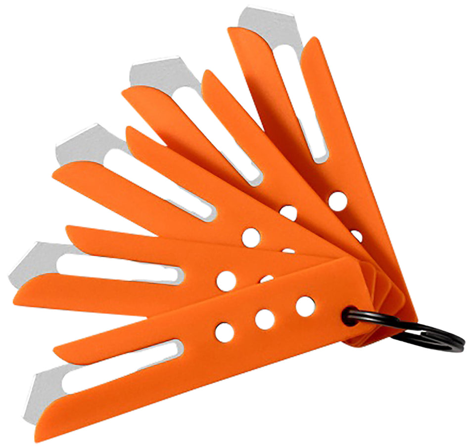 Hogue 35884 Expel Scalpel Blade Guard Orange Nylon with 5 #60 High Carbon Steel Blades and Key Ring