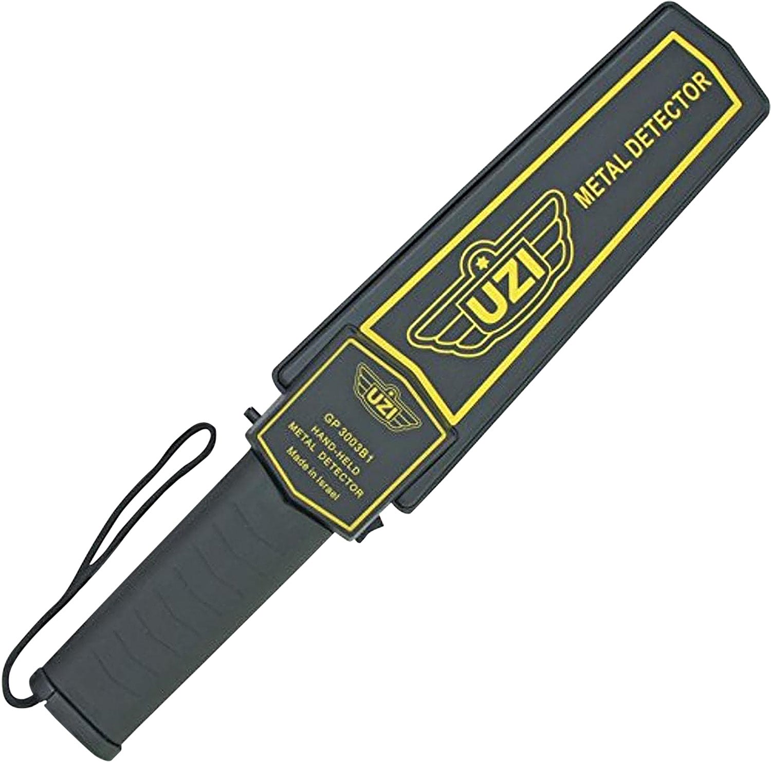Uzi Accessories Handheld Metal Detector Black/Yellow ABS Plastic with LED Light