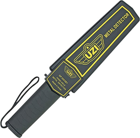 Uzi Accessories Handheld Metal Detector Black/Yellow ABS Plastic with LED Light