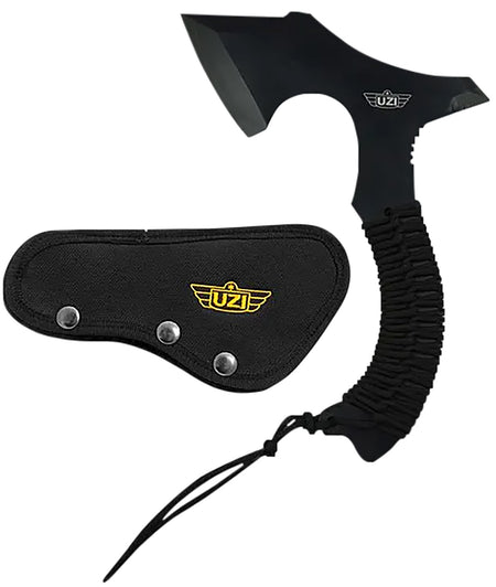 Uzi Accessories UZKAXE5 Throwing Axe 7" Stainless Steel Blade, Black Paracord-Wrapped Handle, 12.20" OAL, Kydex Sheath