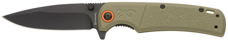 Browning 3220513 Buckmark Slim EDC 3.13" Folding Drop Point Black Oxide D2 Steel Blade, Sage Polymer Handle