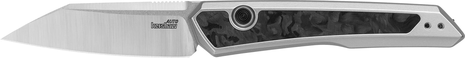 Kershaw Launch 20 EDC Automatic Folding Knife 3" Reverse Tanto Satin CPM MagnaCut Blade, Black/Gray Aluminum/Carbon Fiber Handle
