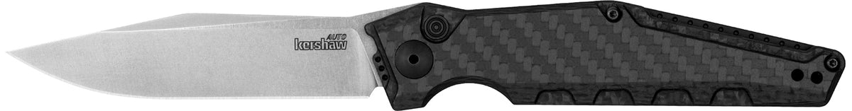 Kershaw Launch 7 EDC Automatic Folding Knife 3.75" Clip Point Satin CPM MagnaCut Blade, Black Aluminum/Carbon Fiber Handle