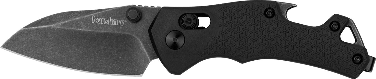 Kershaw Craze EDC Folding Knife 2.35" Reverse Tanto BlackWash 8Cr13MoV SS Blade, Black Textured GFN Handle