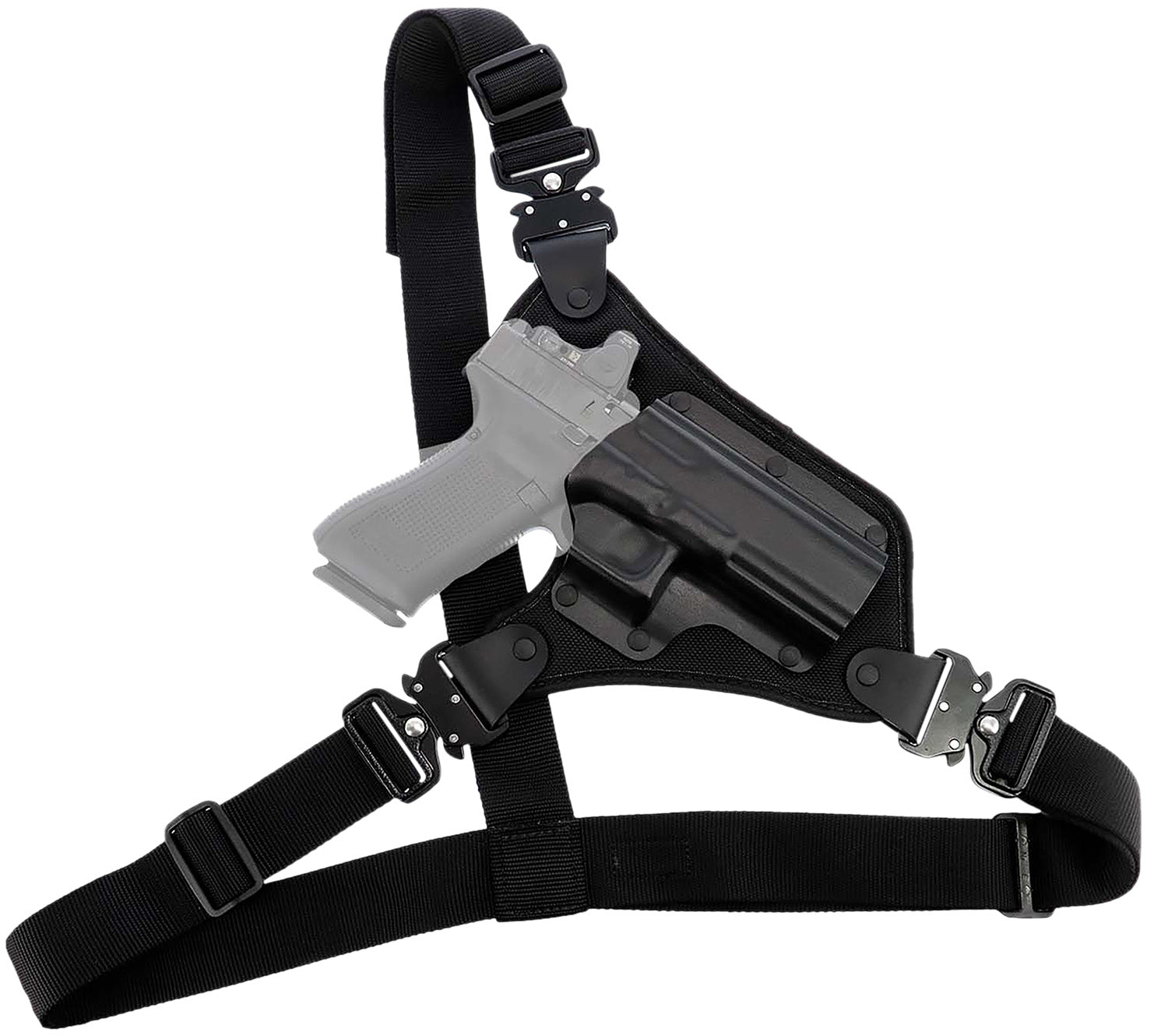 Galco HR872RB High Ready Chest Holster Black Hybrid Kydex/Nylon Fits Glock 17 Gen 3-5