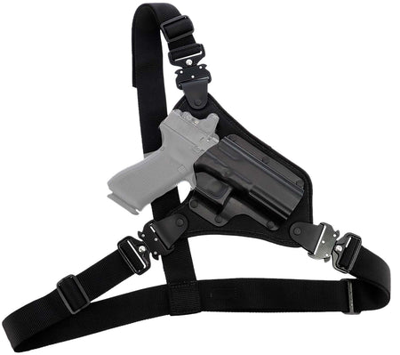 Galco HR872RB High Ready Chest Holster Black Hybrid Kydex/Nylon Fits Glock 17 Gen 3-5