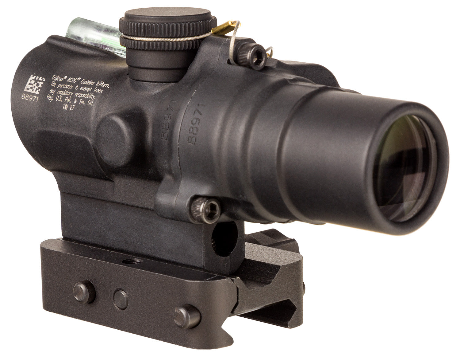 Trijicon 400329 ACOG TA44 1.5x16mm Matte Black Anodized Illuminated Green Circle w/Dot Reticle
