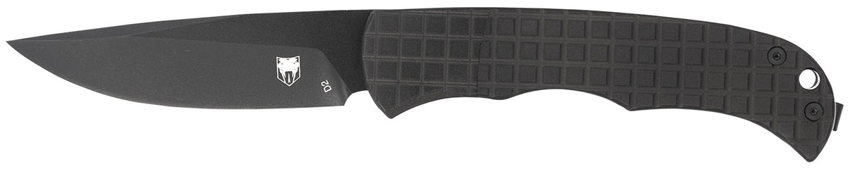 CobraTec Cyclone Hidden Release 3" Flip Open Plain Black TiCN D2 Steel Blade with Black Aluminum Handle